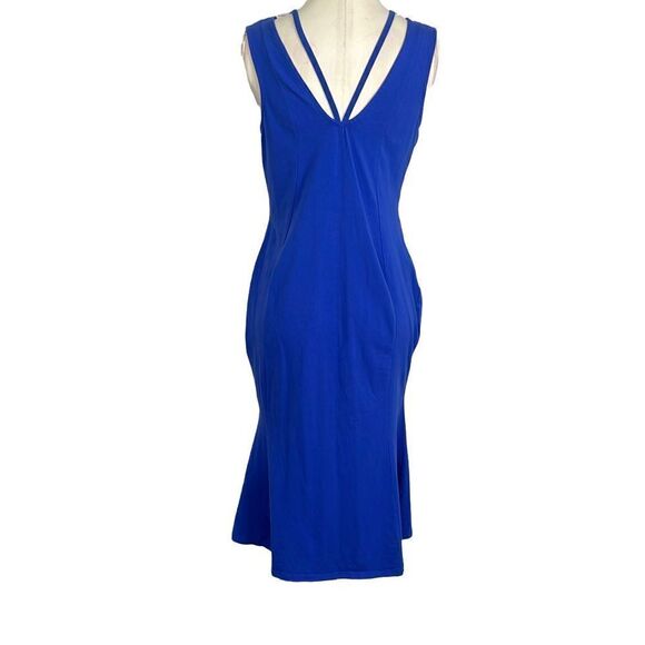 ASOS Sleeveless Blue Mermaid Style Midi Dress Size 10 - Picture 5 of 9